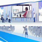 Personalized On Demand set up with video/presentation screen and auditorium