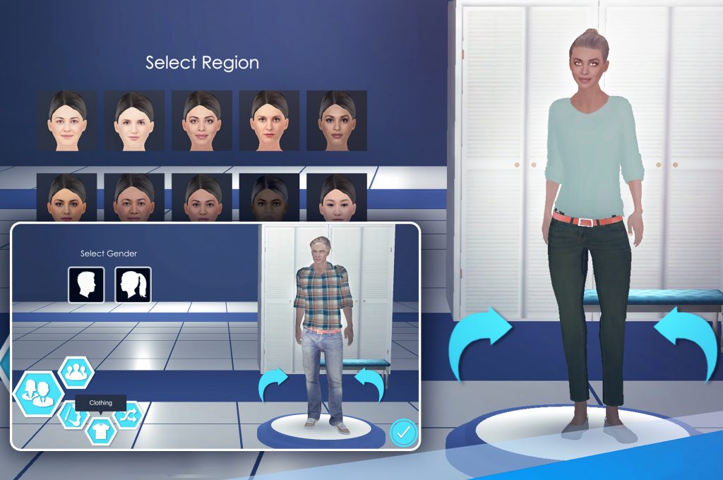 Available customization features of individual avatars