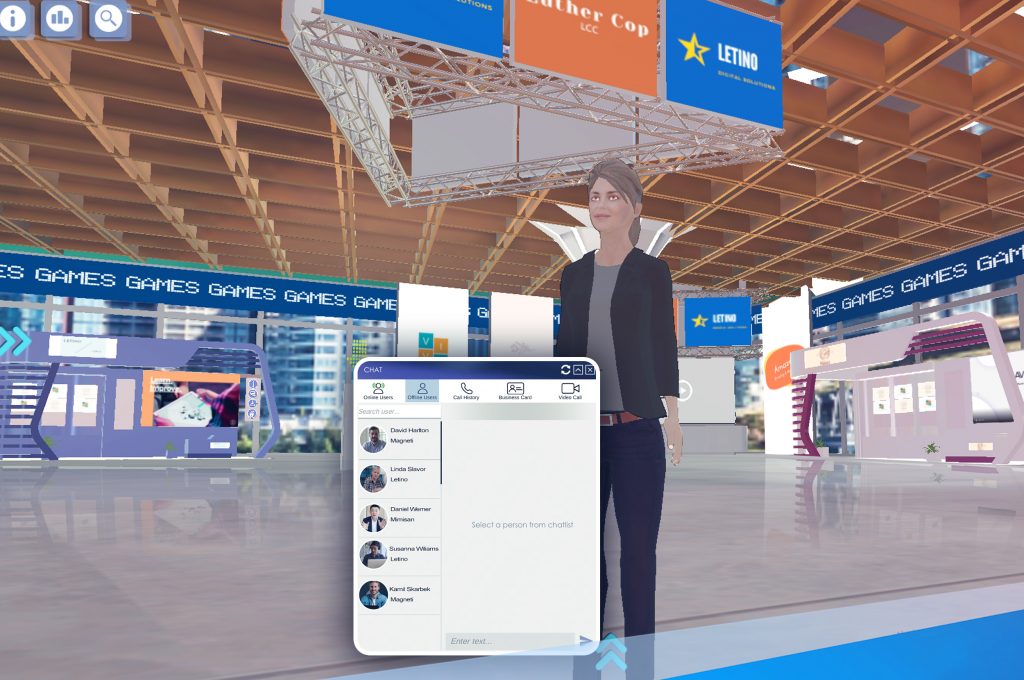 3D Exhibition Area with set layout and chat feature