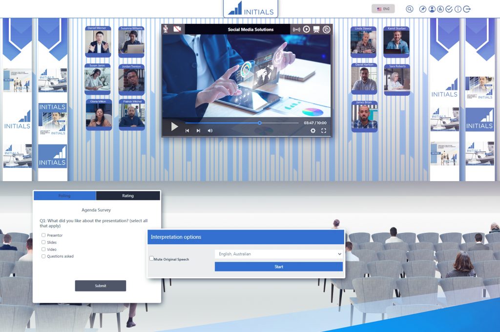 10 speakers and 1 moderator Live Panel session with interpretation feature