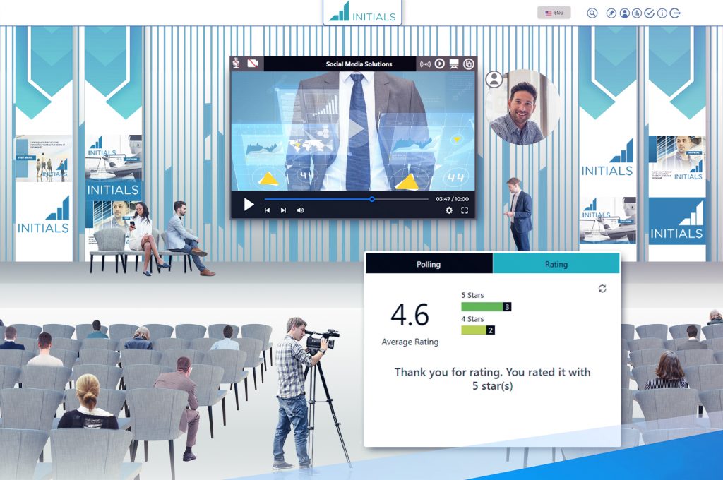 Real time product Live Presentation with speaker camera, polling & rating feature