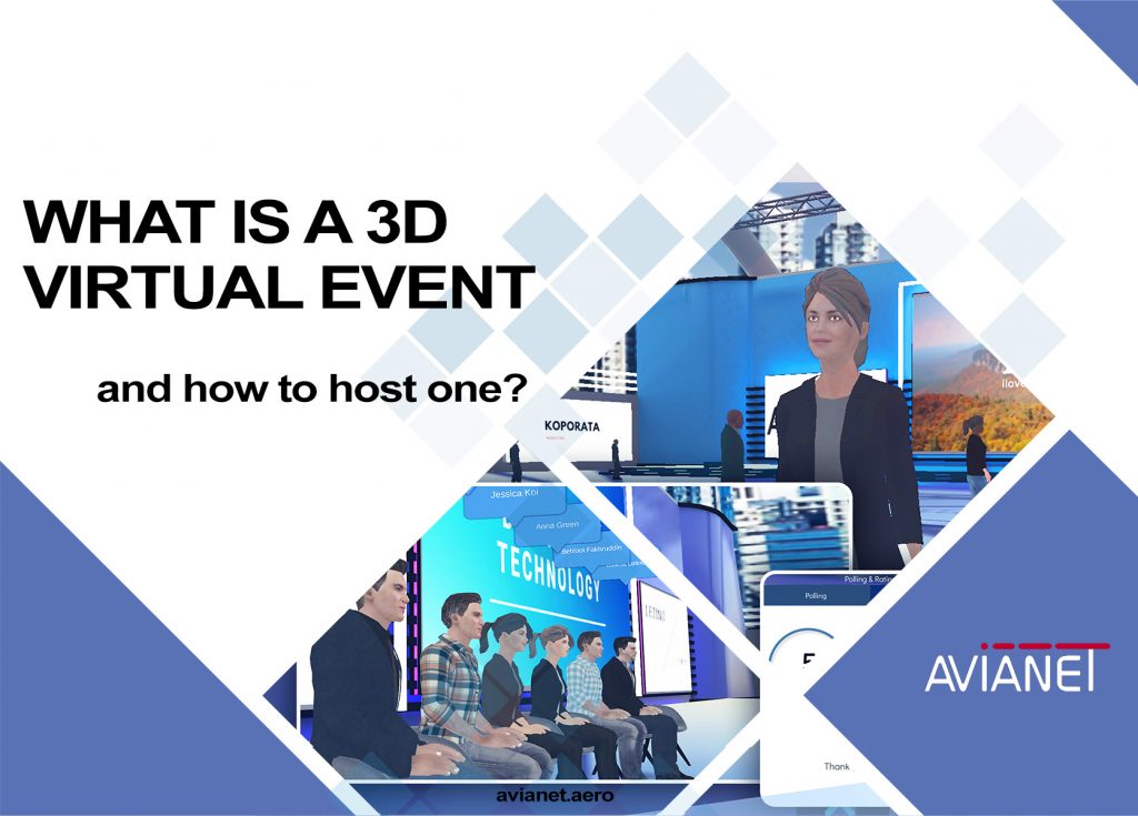 Representation of 3D virtual events with all avatars and modules features